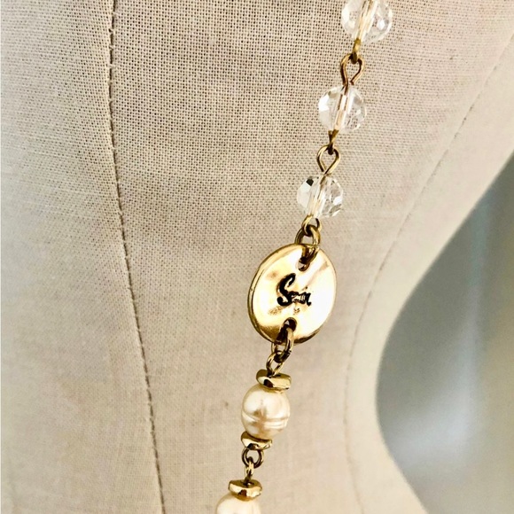 🔥Beautiful Pearl Statement Crystal Necklace - Picture 7 of 17